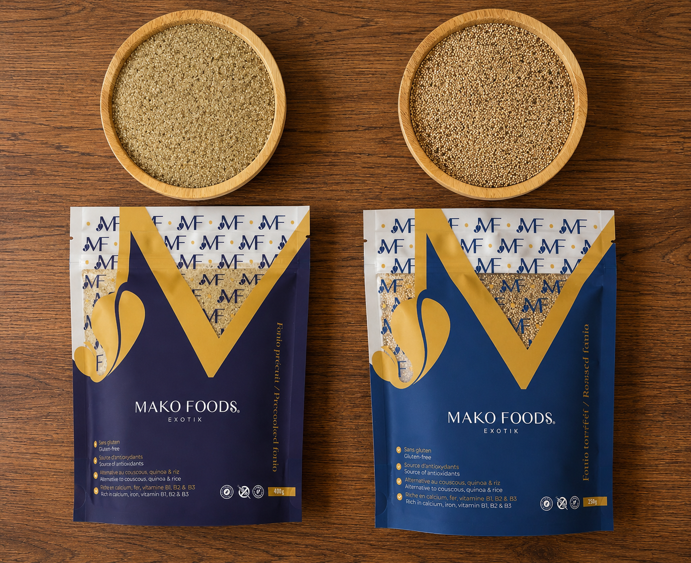 Fonio précuit et fonio torréfié Mako Foods