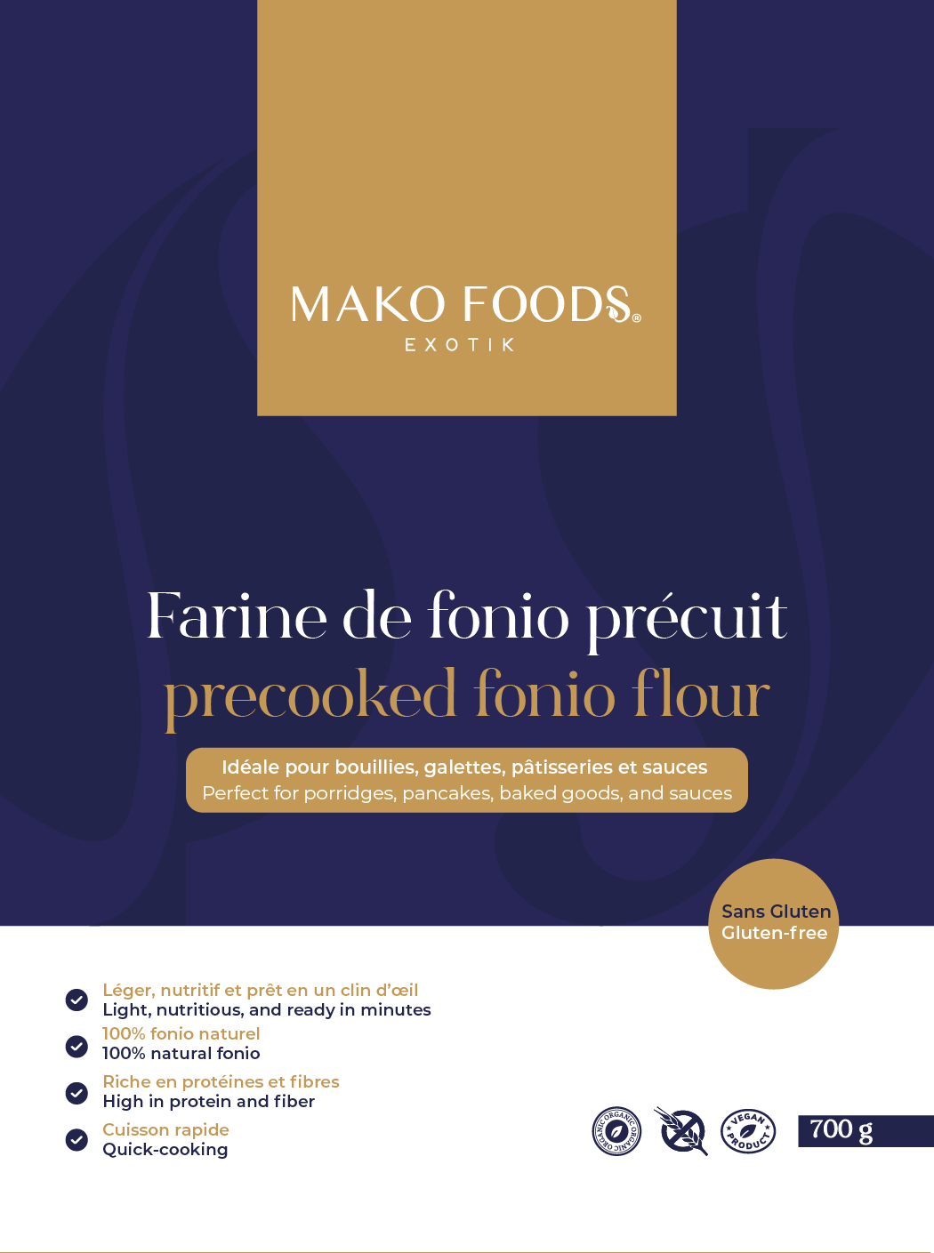 Farine de Fonio Précuit (700 g)