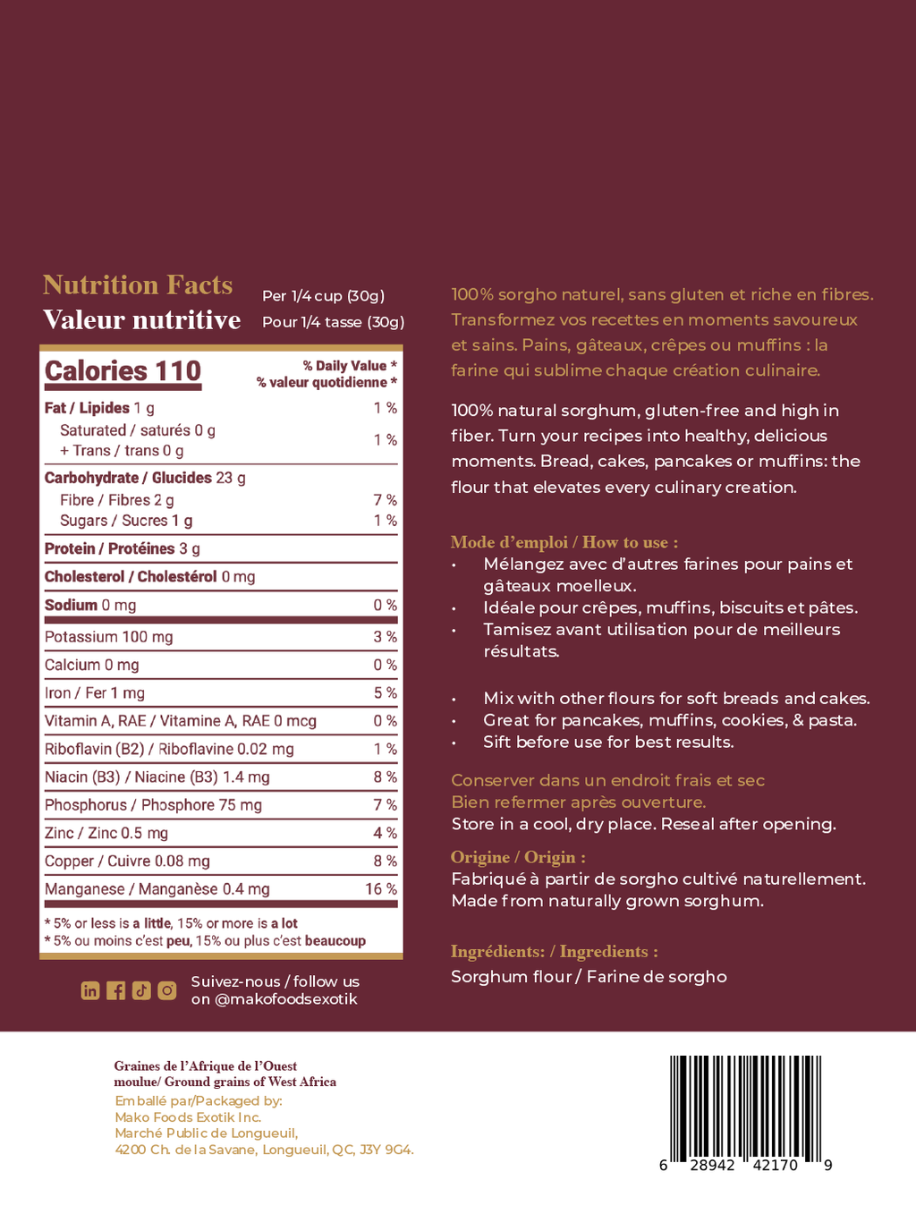 Farine de Sorgho (700 g)