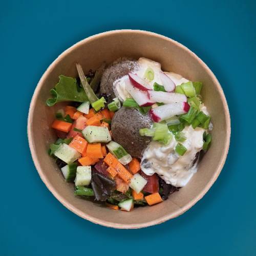 4 Boulettes de Fonio et Sauce Champignon + Salade