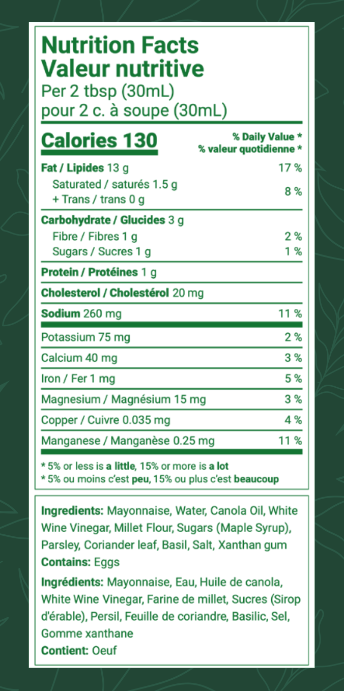 Vinaigrette Ranch au Mil