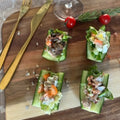 Cucumber bar with salad
